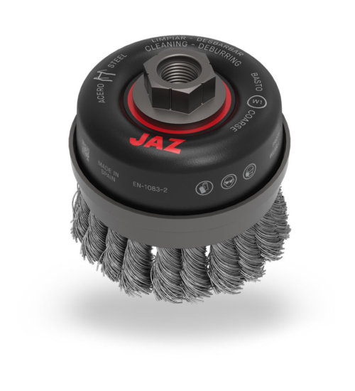 JAZ premium knotted cup brush for heavy removal - 125mm