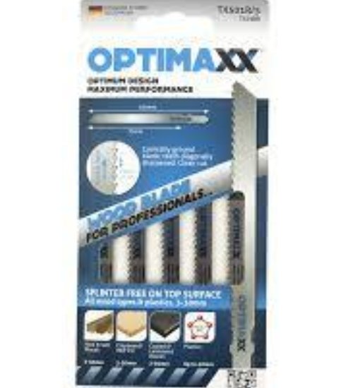 Optimaxx TX501R Splinter free reverse cut jigsaw blade - wood/plastic - Pack of 5