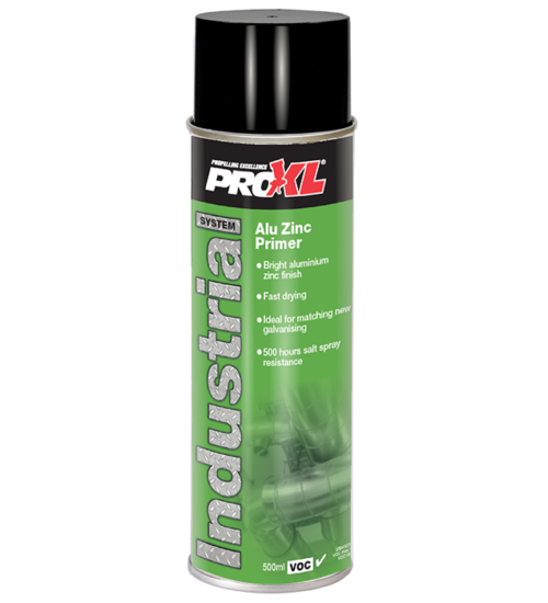 PROXL Industrial Alu rich zinc primer - Galvainising spray 500ml aerosol