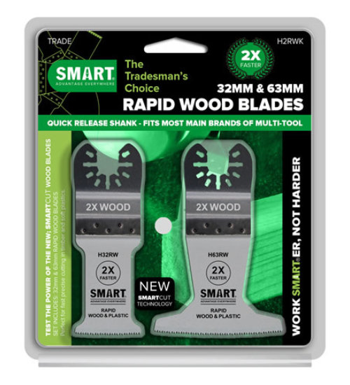SMART H2RWK rapid cut multi tool blade kit for wood - 2 pack