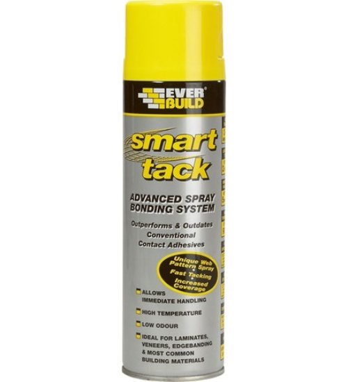 Everbuild Smart Tack Handy - high strength rapid grab aerosol spray adhesive 500ml Blue