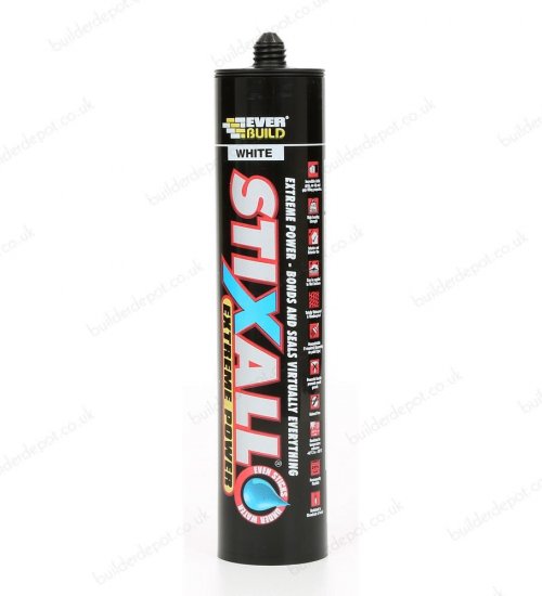 Everbuild Stixall extreme power sealant and adhesive 290ml white black grey brown