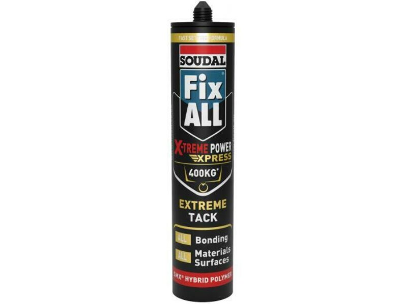 SOUDAL FIX ALL X-TREME EXPRESS 400KG SUPER STRONG FAST ADHESIVE SEALER - WHITE
