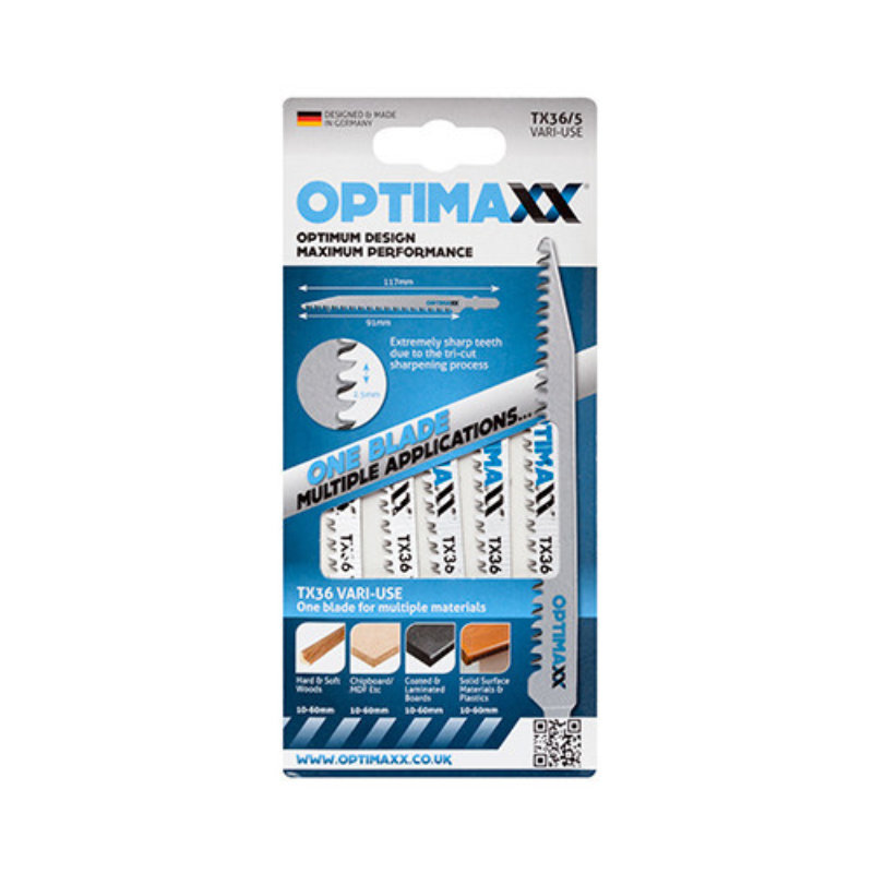 Optimaxx TX36/5 Vari use jigsaw blade - pack of 5