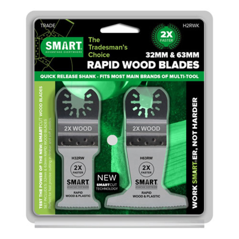SMART H2RWK rapid cut multi tool blade kit for wood - 2 pack