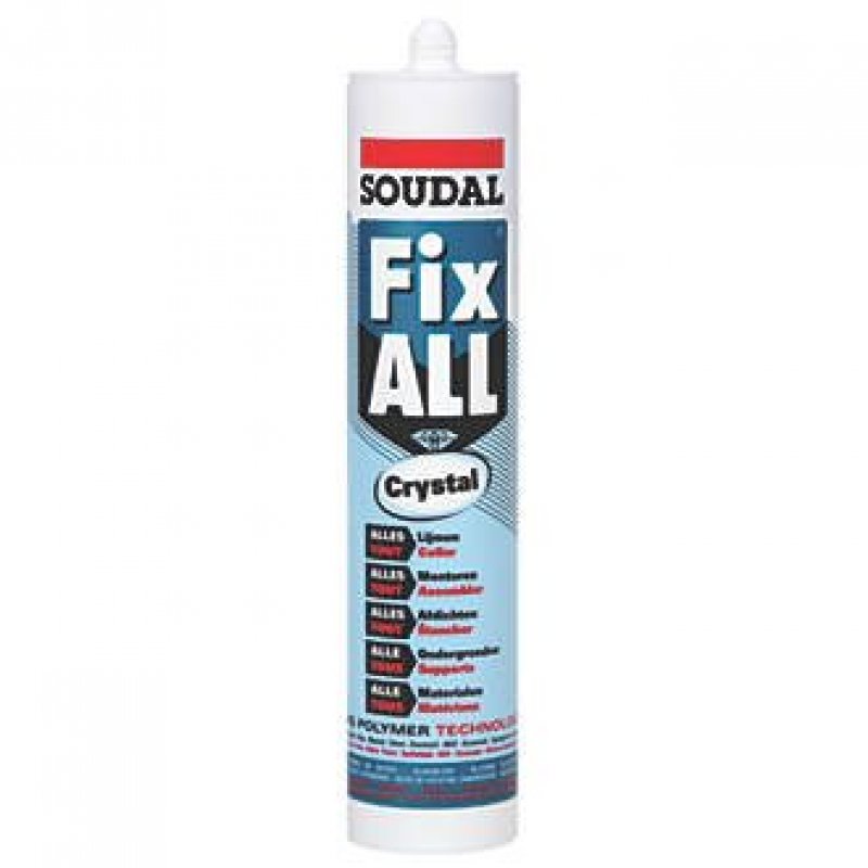 Soudal Fix all crystal - super clear sealant adhesive and filler 290ml cartridge