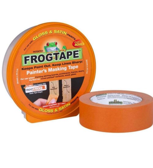 Frog Tape Orange Gloss & Satin Painters Masking Tape no bleed sharp lines - 36mm 41.1m