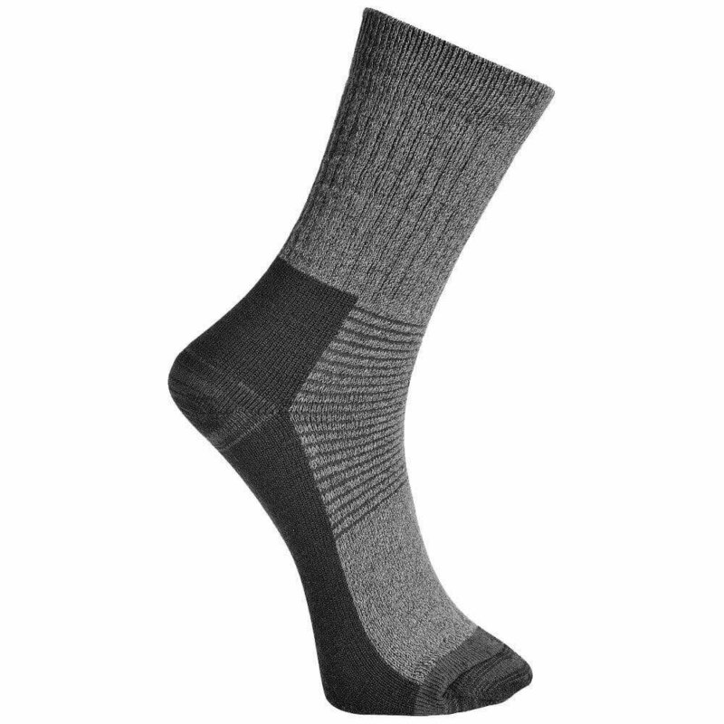 Portwest SK11 - Grey Thermal work socks - cushioned for comfort - designed for winter